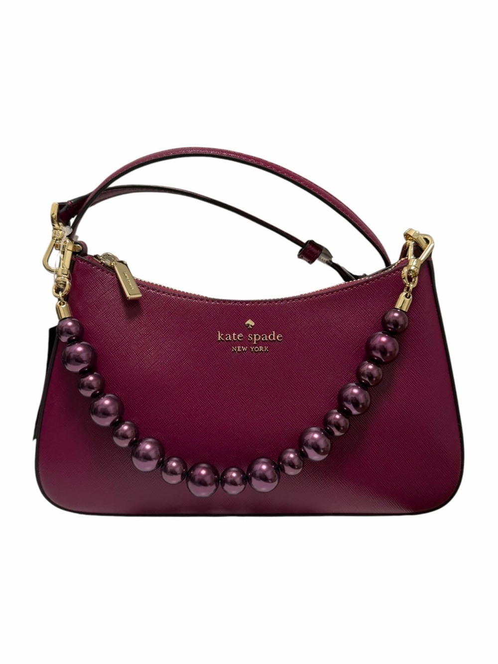 Kate Spade Crosshatching Magenta Leather Handbag
